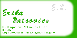 erika matsovics business card